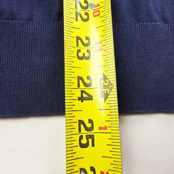 Lacoste Size Euro 42 US Large Mens Nave V Neck Long Sleeve Chest Logo Sweater - Picture 7 of 9